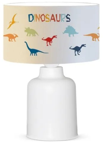 DINO 204-0028 Παιδικό Eπιτραπέζιο Φωτιστικό Φιγούρα Μονόφωτο 1 x E27 IP20 Λευκό Ύφασμα-Μ24 x Π24 x Υ32cm Globostar-204-0028-Λευκ 204-0028