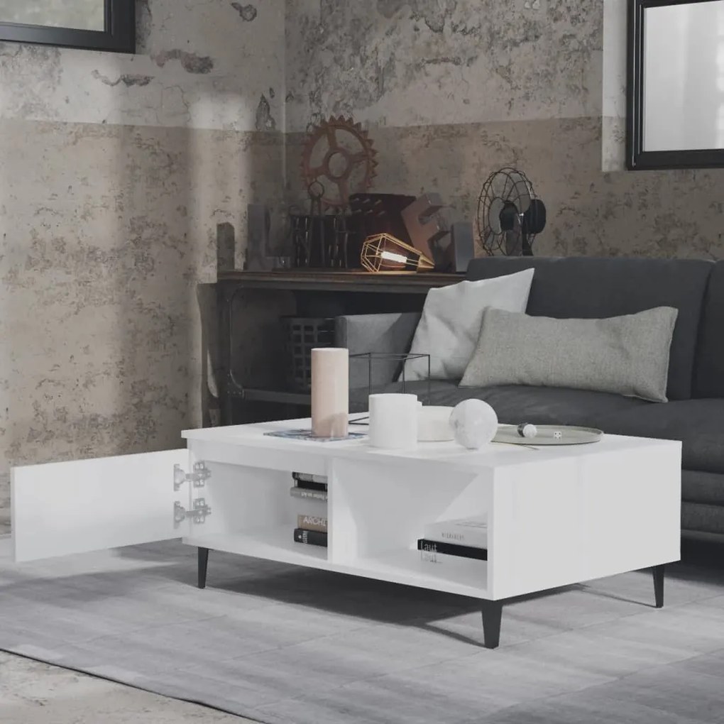 vidaXL Τραπεζάκι Σαλονιού Λευκό 90 x 60 x 35 εκ. από Μοριοσανίδα