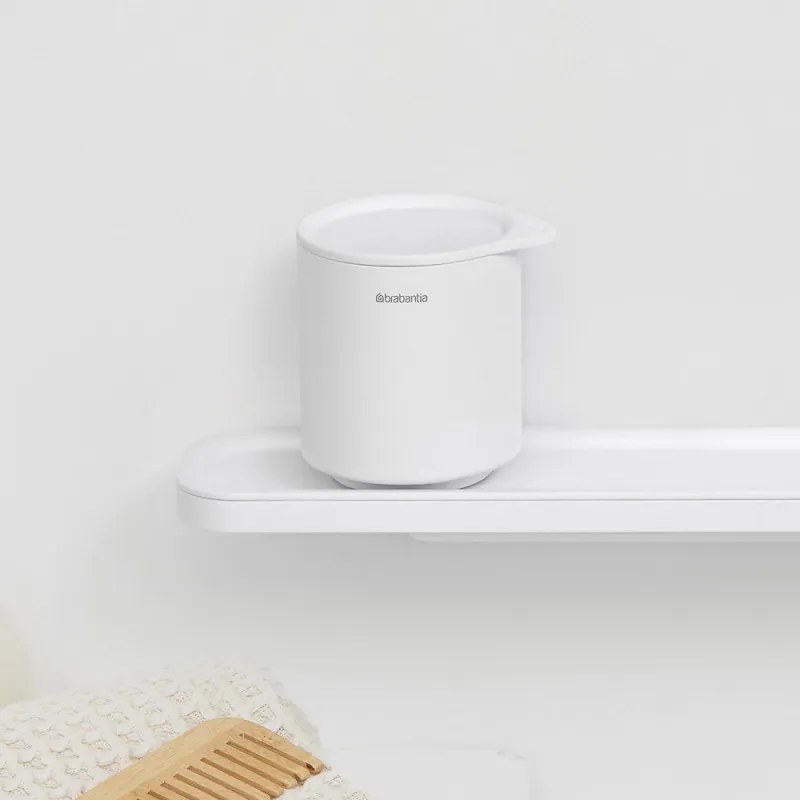 Κουτί αξεσουάρ μπάνιου Brabantia MindSet Mineral 1005687, Αντιολισθητική βάση, Ορυκτό φινίρισμα, Λευκό