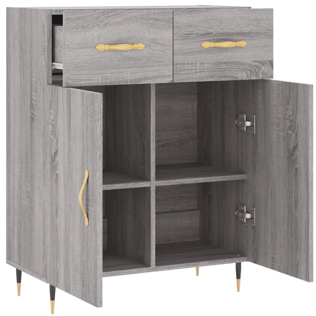 vidaXL Ντουλάπι Γκρι Sonoma 69,5 x 34 x 90 εκ. από Επεξεργασμένο Ξύλο