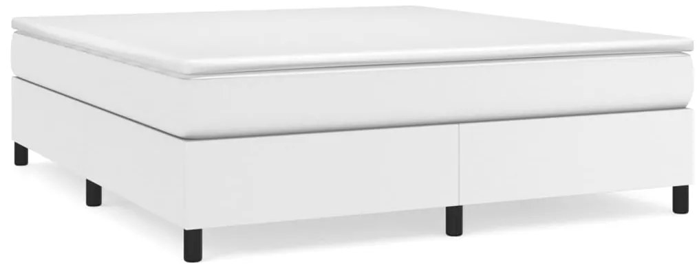 vidaXL Σκελετός Κρεβατιού με Ελατήρια Λευκό 180x200 εκ. από Συνθετικό Δέρμα