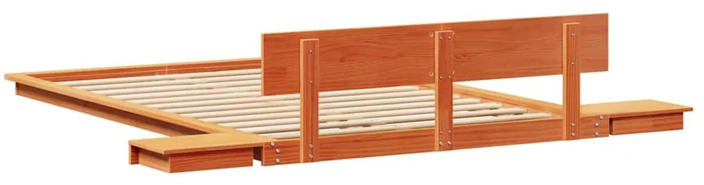 vidaXL Σκελετός Κρεβατιού Καφέ 140 x 190 cm ξύλο