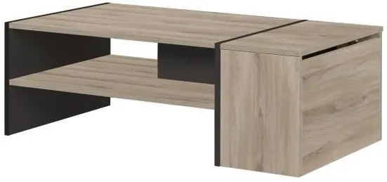 Insi Yori τραπεζάκι σαλονιού 107x60εκ. Light Kronberg Oak/Black με αποθηκευτικό χώρο  0121.GM58