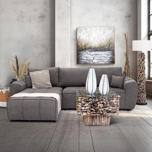 ΓΩΝΙΑΚΟΣ ΚΑΝΑΠΕΣ Fylliana Atlanta ΓΚΡΙ ΧΡΩΜΑ 265x190x95εκ 880-225-053