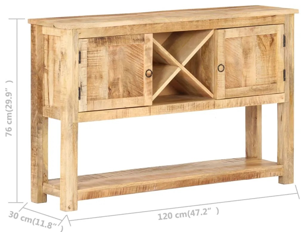 vidaXL Κονσόλα 120 x 30 x 76 εκ. από Μασίφ Ξύλο Μάνγκο