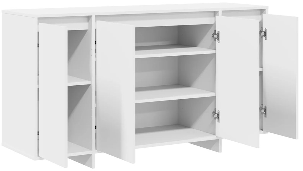 vidaXL Λευκό Πλαϊνό Γραφείο Λευκό Ξύλο 135 x 41 x 75 εκ.