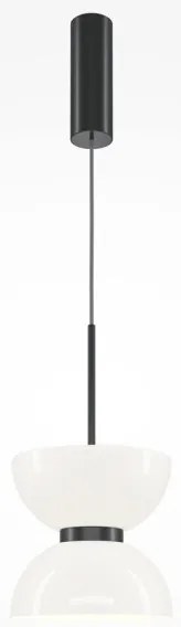 Κρεμαστό Φωτιστικό Οροφής LED 11W Γυαλί Kyoto Maytoni-MOD178PL-L11B3K-Μαύρο-Λευκό MOD178PL-L11B3K