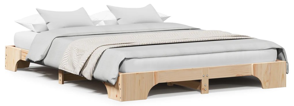 vidaXL Κρεβάτι 160x200 cm από Στερεό Ξύλο Πεύκου