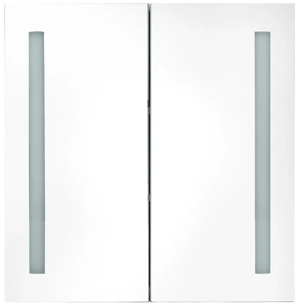 Ντουλάπι Μπάνιου με Καθρέφτη και Φωτισμό LED 60 x 14 x 62 εκ. - Λευκό