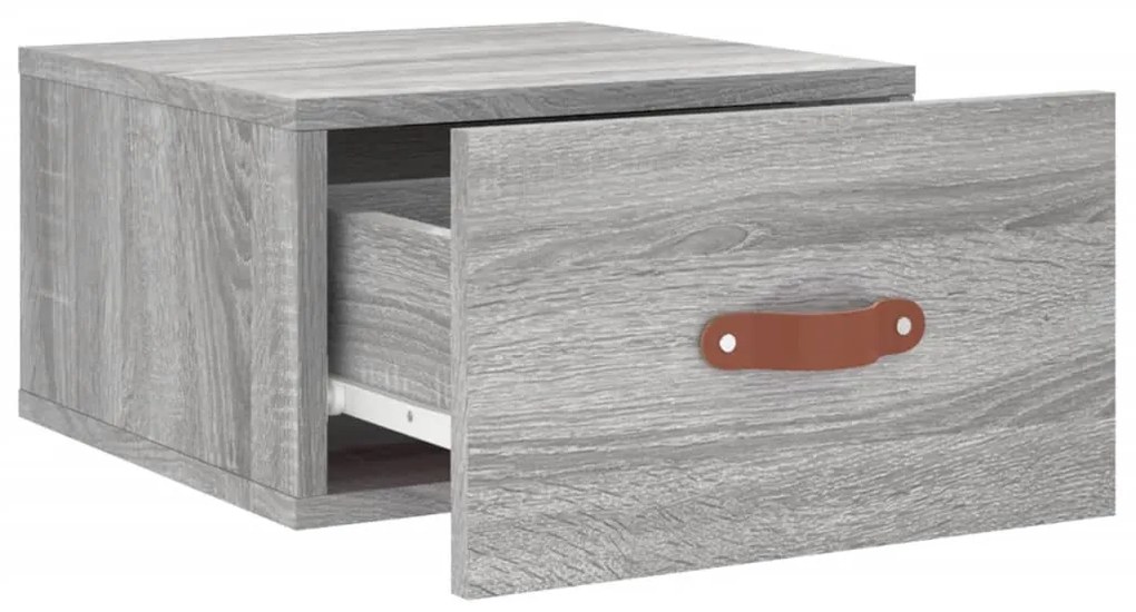 vidaXL Κομοδίνα Επιτοίχια Γκρι Sonoma 35 x 35 x 20 εκ.