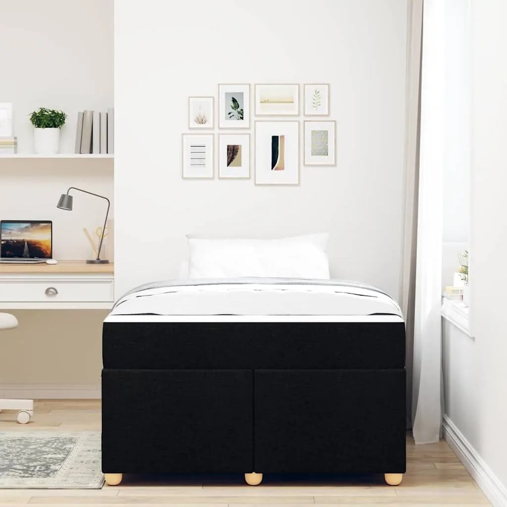 vidaXL Σκελετός κρεβατιού με στρώμα Μαύρο 120 x 200 cm ύφασμα