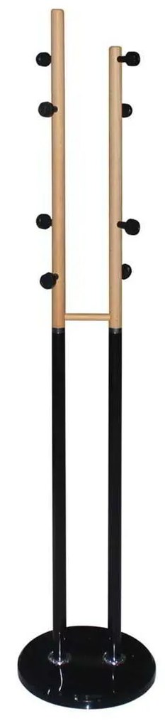 DUO Καλόγερος NORDIC Μεταλλικός Μαύρος/Φυσικό D.37x170cm