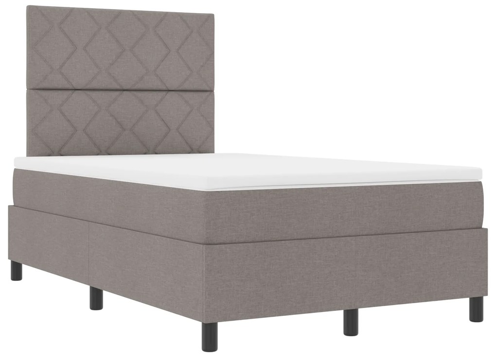 vidaXL Κρεβάτι Box Spring με Στρώμα Beige Μικρού Διπλού Υφάσματος