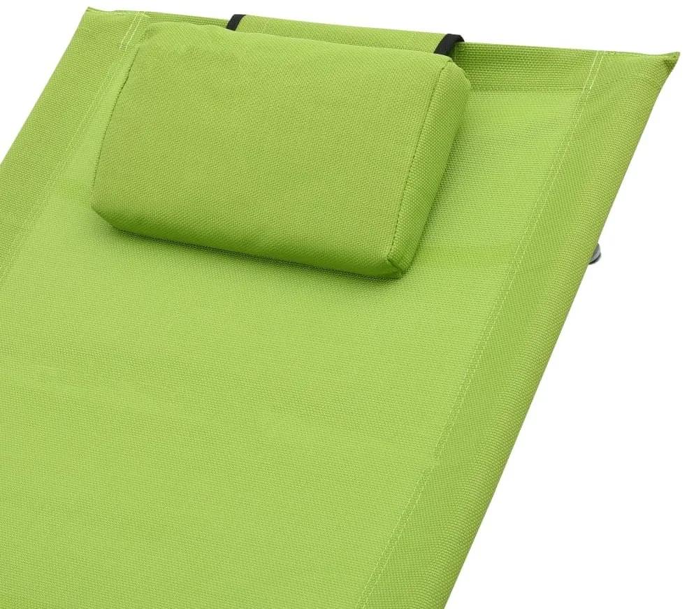 Ξαπλώστρα Πράσινη από Textilene με Μαξιλάρι - Πράσινο
