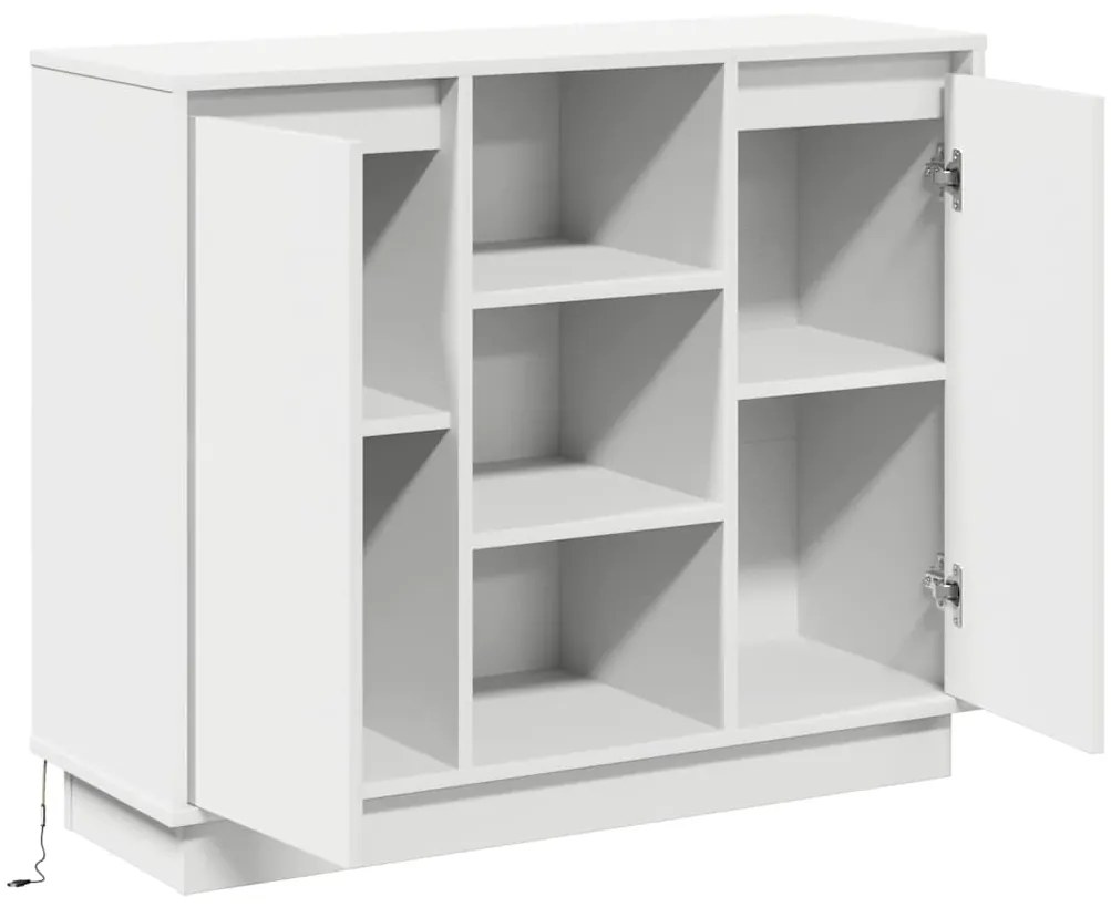 vidaXL Κομοδίνο με ράφι Λευκό 90 x 32 x 75 εκ Επεξεργασμένο ξύλο