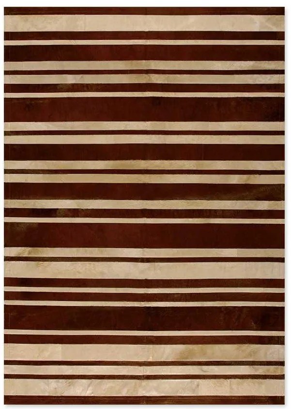 Δερμάτινο Χειροποίητο Χαλί Skin Stripes Brown-Beige