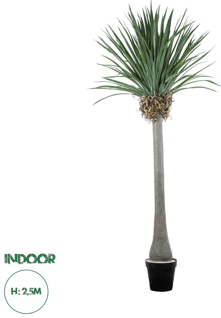 20048 GloboStar® Artificial Garden BEAUCARNEA PALM TREE 20048 Τεχνητό Διακοσμητικό Φυτό Κυρτόφυλλος Μπουκαρνέα Υ250cm