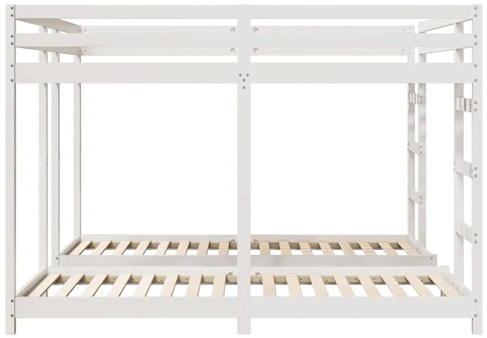 vidaXL Σκελετός Κουκέτας Τριών Επιπέδων Λευκό 200 x 200 cm