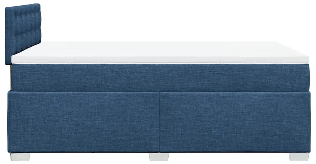 vidaXL Κρεβάτι Boxspring με Στρώμα Μπλε 120x190 εκ. Υφασμάτινο