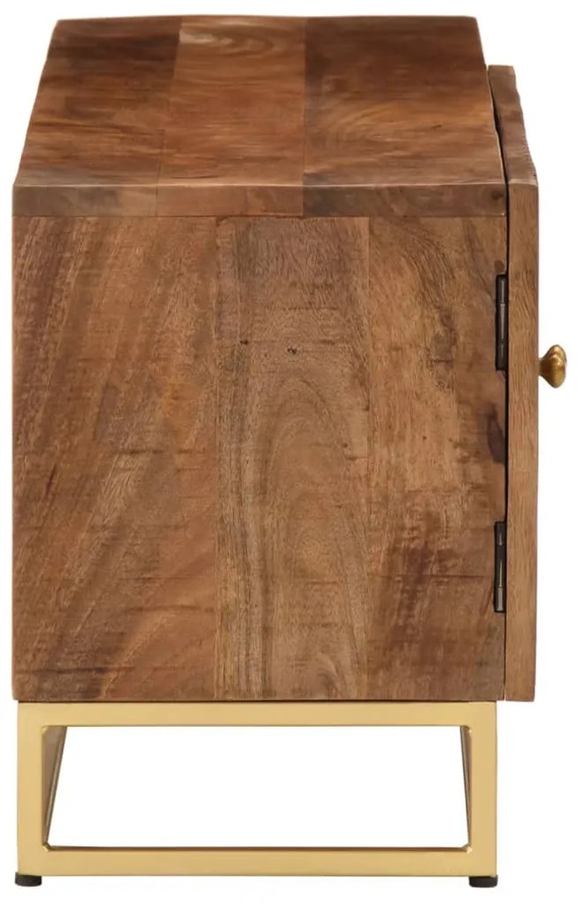 vidaXL Έπιπλο Τηλεόρασης 110 x 30 x 40 εκ. Μασίφ Ξύλο Μάνγκο &amp; Σίδηρος
