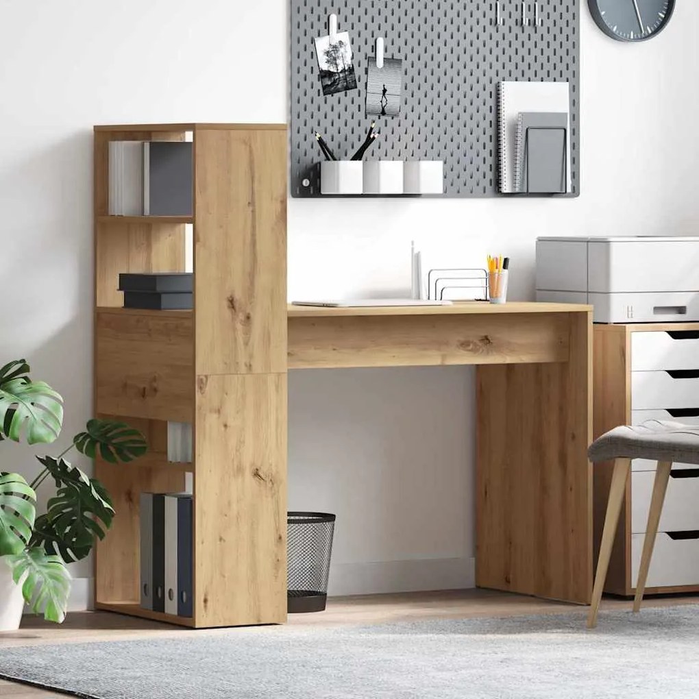 vidaXL Γραφείο artisan δρυς 113 x 54 x 120 εκ. Επεξεργασμένο ξύλο