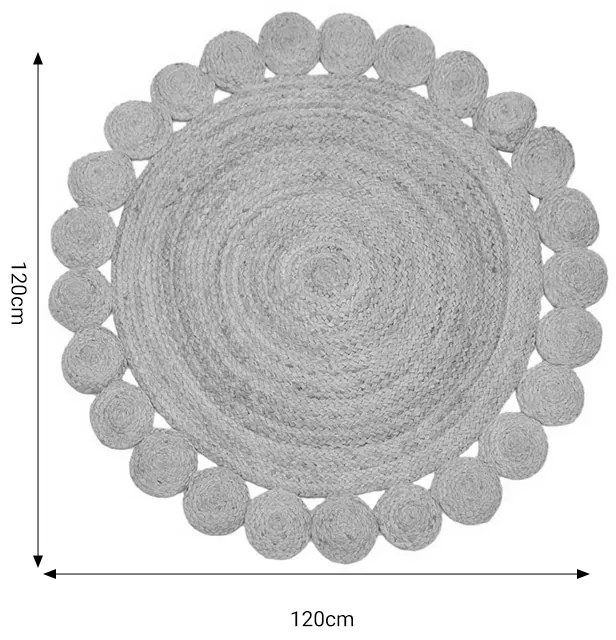 Χαλί Voni Inart φυσικό γιούτα120x120x1εκ - 302-000007