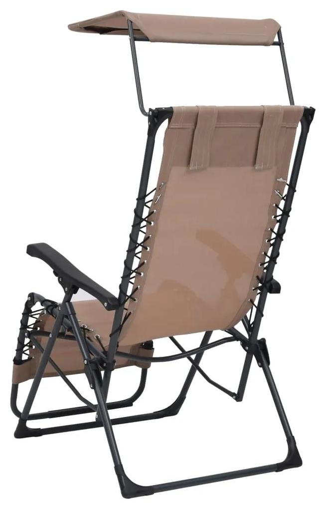 Καρέκλες Εξ. Χώρου Πτυσσόμενες 2 τεμ. Taupe από Textilene - Μπεζ-Γκρι