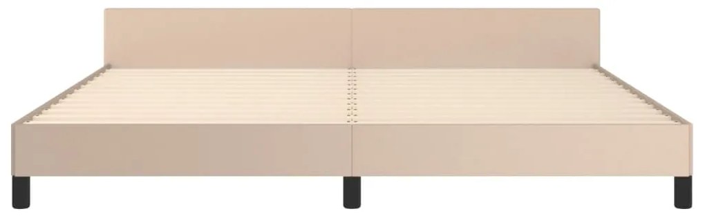 vidaXL Πλαίσιο Κρεβατιού με Κεφαλάρι Καπουτσίνο 200x200εκ. Συνθ. Δέρμα