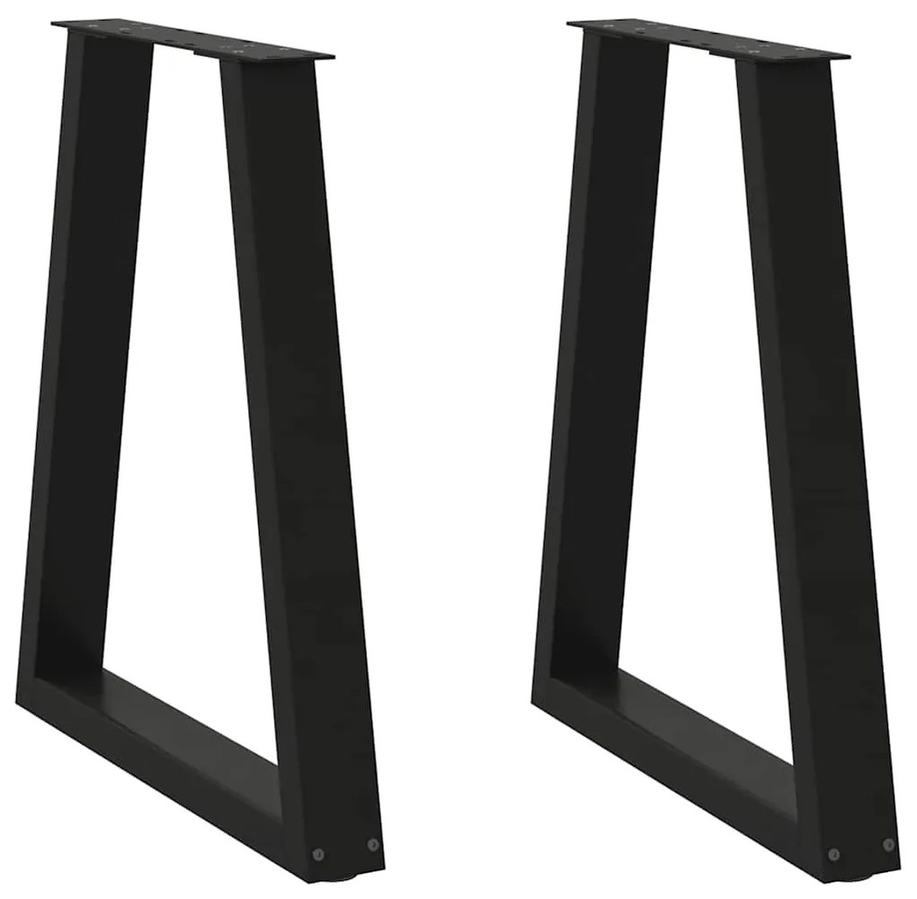 vidaXL Πόδια Τραπεζαρίας Σχήματος V 2 τεμ. Μαύρο 60x(72-73,3) εκ. Ατσάλι