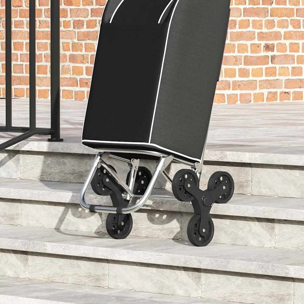 vidaXL Καρότσι Αγορών Μαύρο 39.5 x 33 x 93 εκ Ύφασμα Oxford
