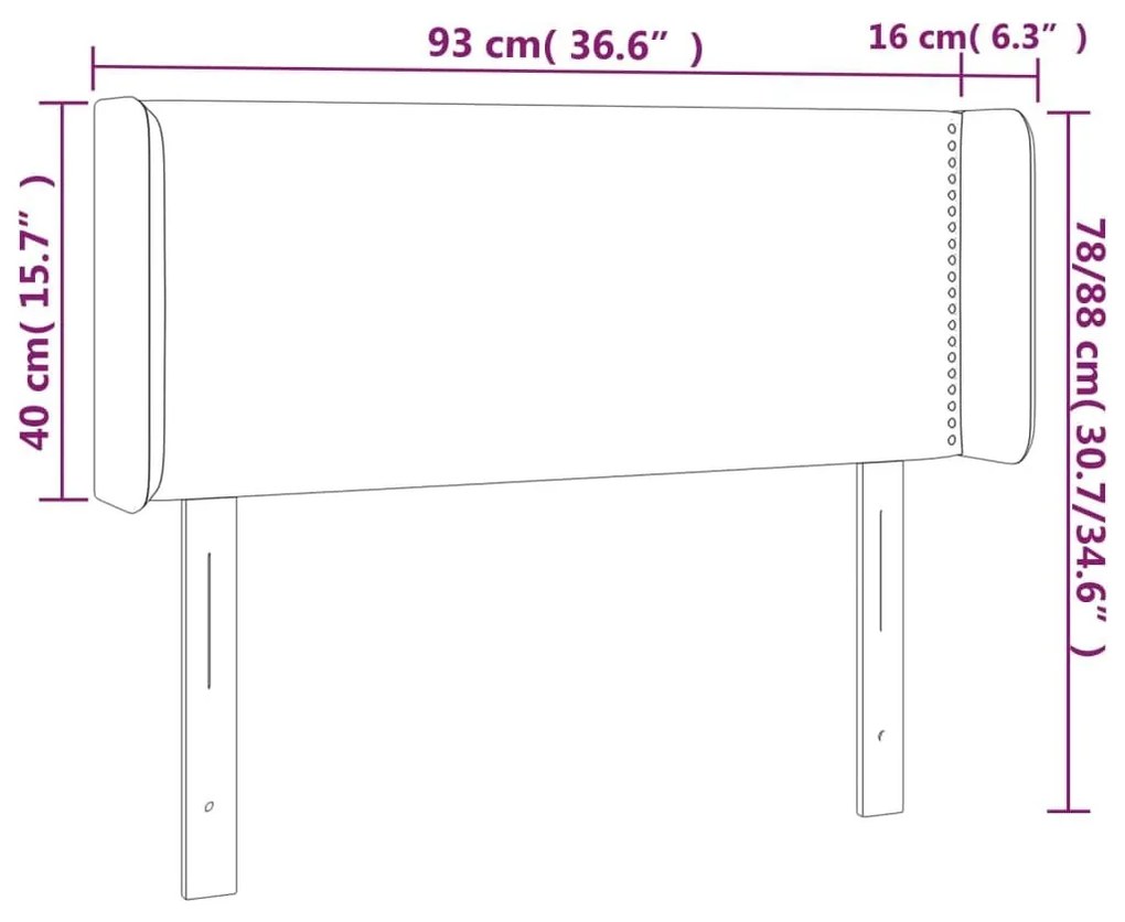 Κεφαλάρι Κρεβατιού LED Σκούρο Μπλε 93x16x78/88 εκ. Βελούδινο - Μπλε