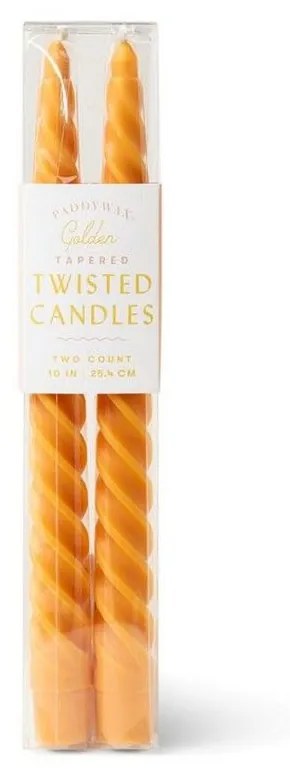 Κεριά Δείπνου Twisted (Σετ 2τμχ) 25,4cm Golden Paddywax Soy Wax
