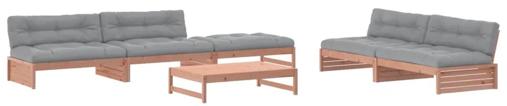 vidaXL Σαλόνι Κήπου Σετ 6 Τεμαχίων Μασίφ Ψευδοτσούγκας με Μαξιλάρια