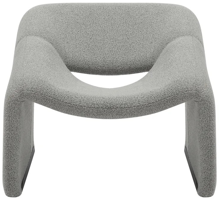 Πολυθρόνα Clous pakoworld μπουκλέ ύφασμα σε ανοιχτή γκρι απόχρωση 86x77x73.5εκ