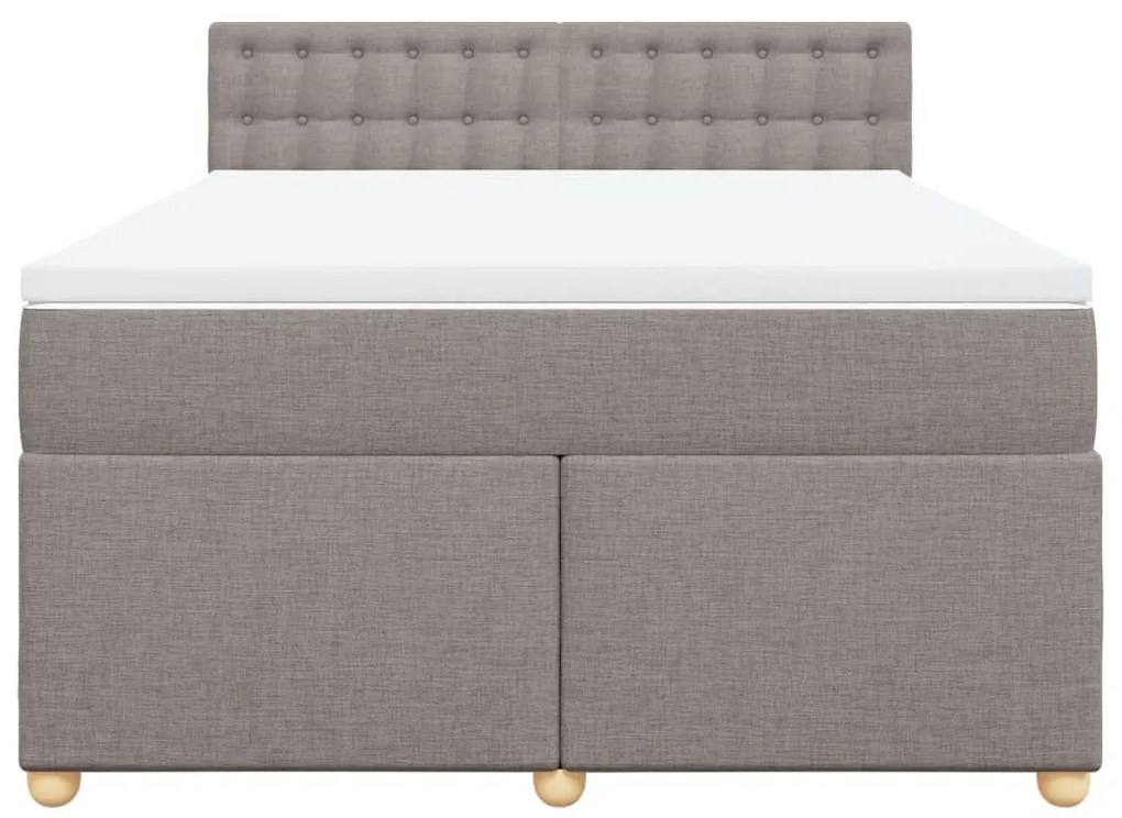 vidaXL Κρεβάτι Boxspring με Στρώμα Taupe 160x200 εκ. Υφασμάτινο