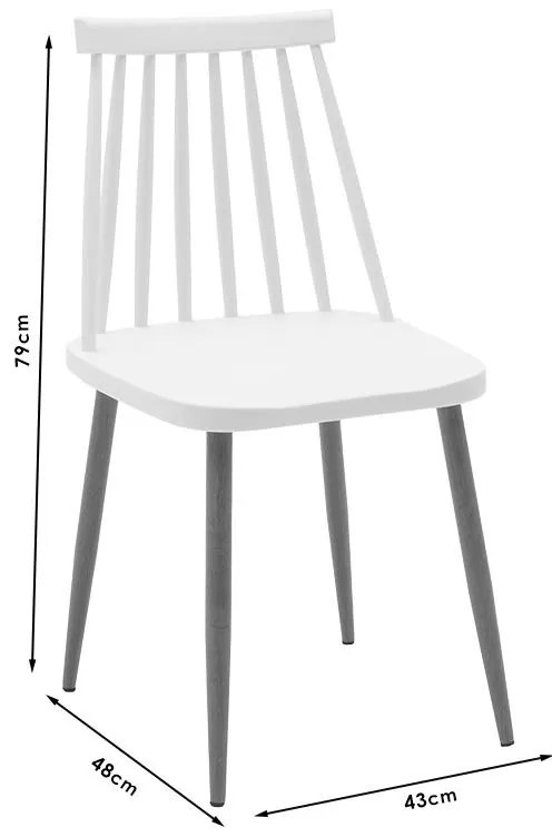 Καρέκλα Aurora PP λευκό-φυσικό πόδι 43x48x79εκ. 43x48x79 εκ.