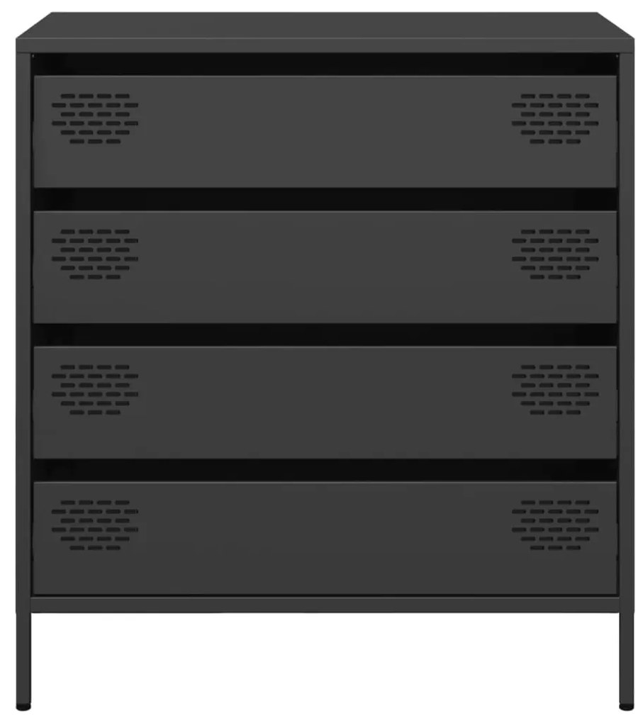 vidaXL Ντουλάπι Μαύρο 68x39x73,5 εκ. από Χάλυβα Ψυχρής Έλασης