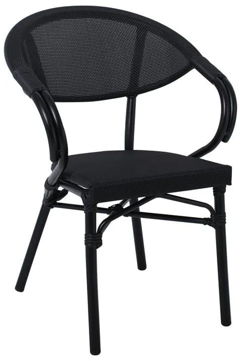 COSTA Πολυθρόνα Dining Αλουμινίου, Απόχρωση Μαύρο Textilene Μαύρο