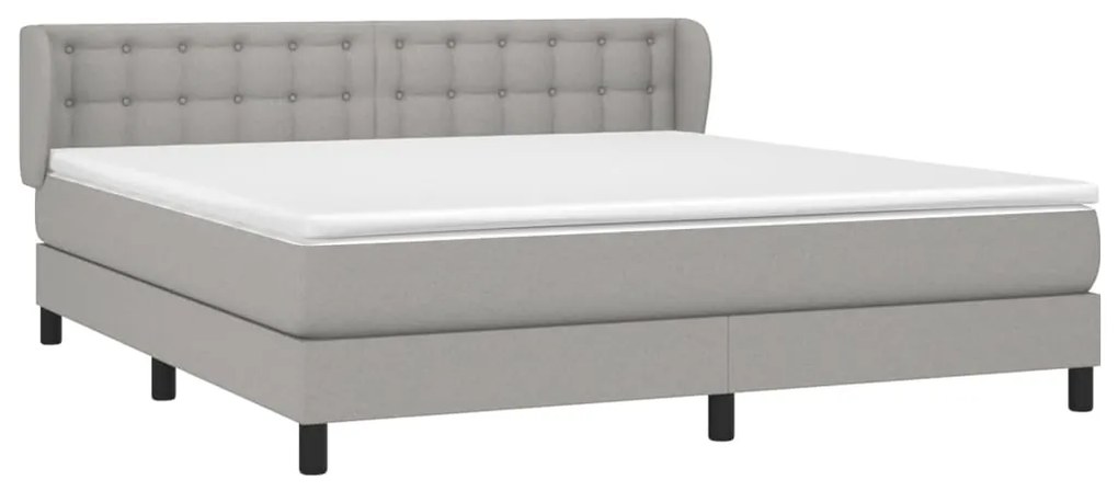 vidaXL Κρεβάτι Boxspring με Στρώμα Αν. Πράσινο 160x200εκ Υφασμάτινο