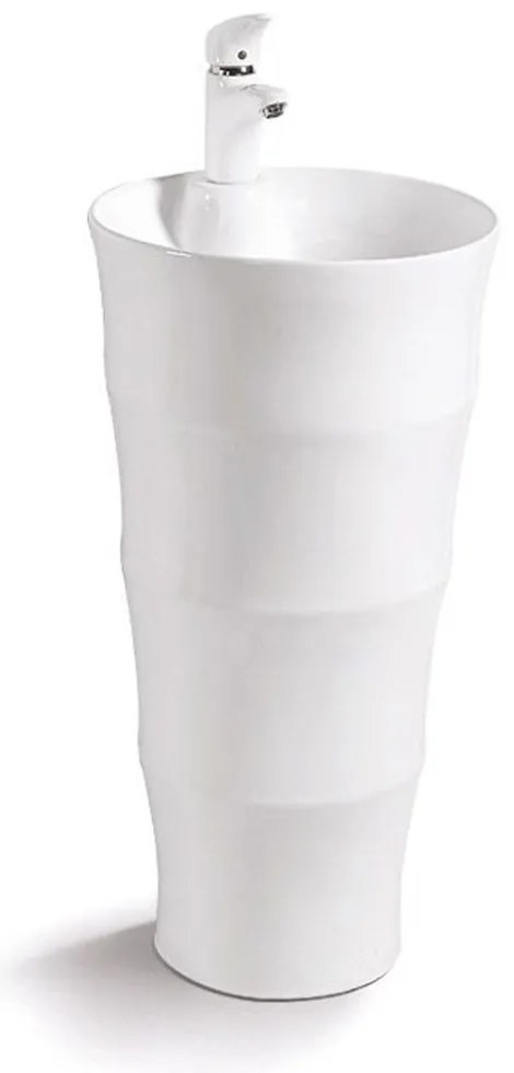Νιπτήρας Επιδαπέδιος Elysse G-308 Φ42x83cm White Karag Πορσελάνη