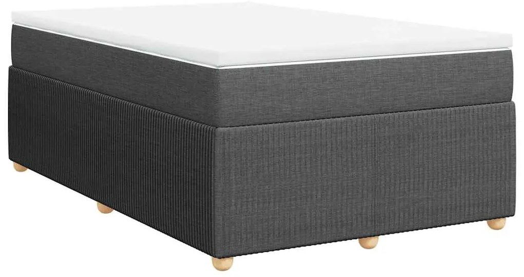 vidaXL Κρεβάτι Boxspring με Στρώμα Σκούρο Γκρι 120x190 εκ Υφασμάτινο
