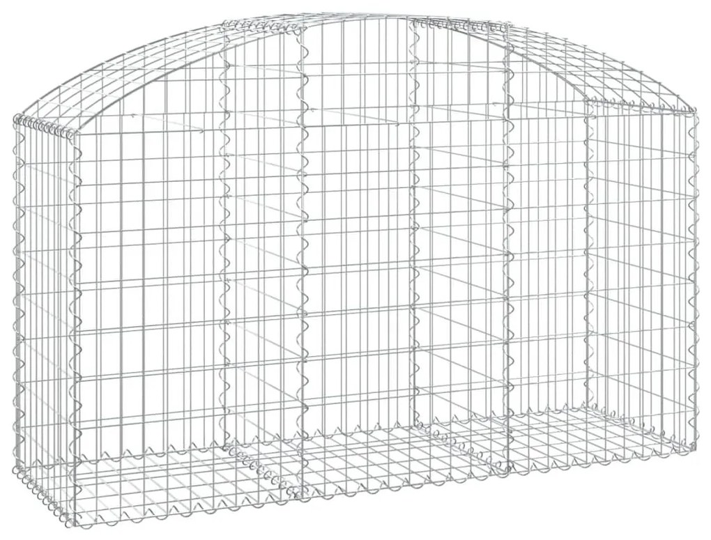 Συρματοκιβώτιο Τοξωτό 150x50x80/100εκ. από Γαλβανισμένο Χάλυβα - Ασήμι