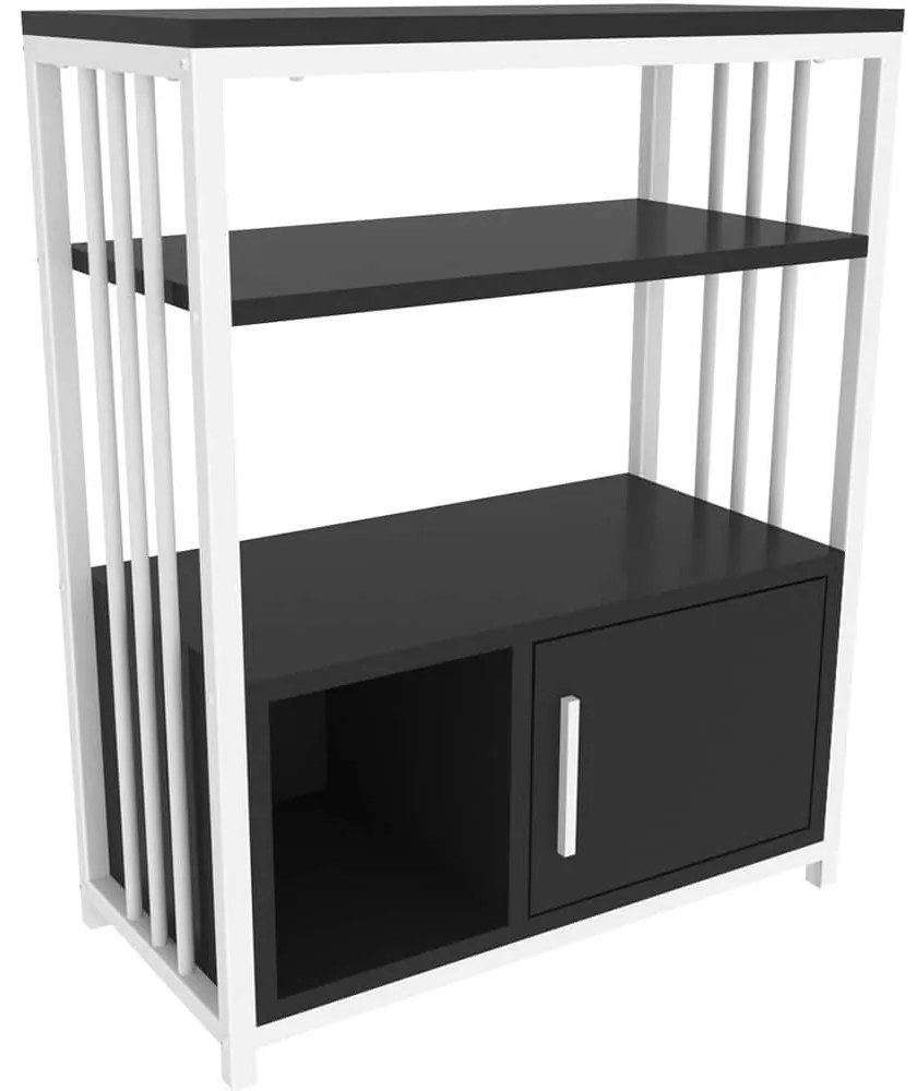 Βιβλιοθήκη Letos 875ZNA4530 60x29,6x80cm Anthracite-White