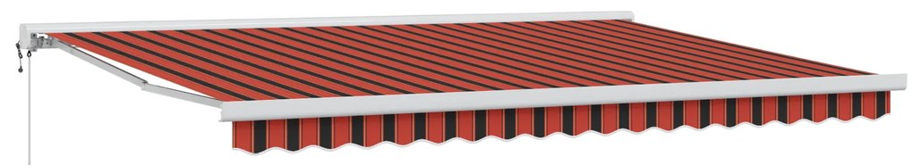 vidaXL Ανασυρόμενη τέντα πορτοκαλί και καφέ 450x300 εκ.