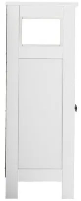 VEVOR Wooden Bathroom Floor Cabinet Storage 3-Tier with Adjustable Shelf White