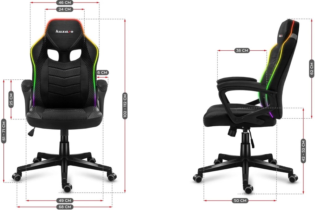 Καρέκλα Gaming Huzaro Force 2.5 Mesh RGB