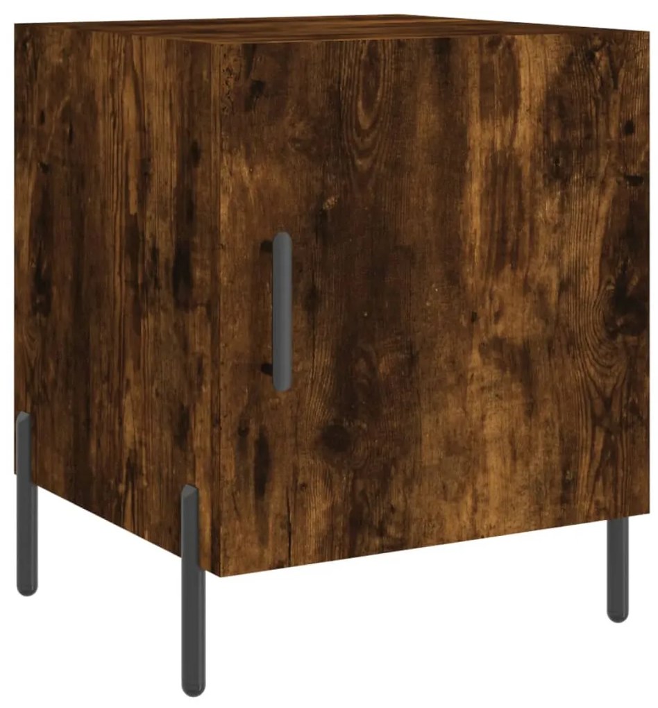 vidaXL Κομοδίνο Καπνιστή Δρυς 40 x 40 x 50 εκ. από Επεξεργασμένο Ξύλο