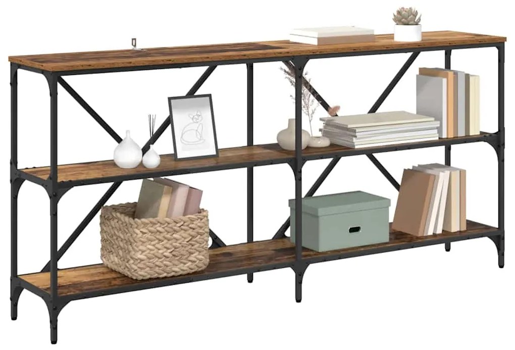 vidaXL Τραπέζι κονσόλας Παλιό Ξύλο 160 x 30 x 75 εκ Επεξεργασμένο ξύλο