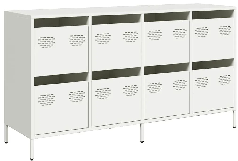 vidaXL Sideboard Λευκό 135x39x73,5 cm Ατσάλι ψυχρής έλασης