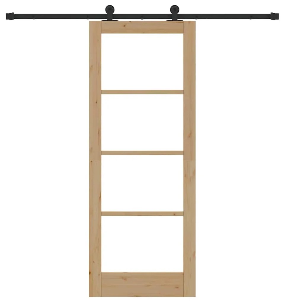 vidaXL Συρόμενη Πόρτα ORKDAL Καφέ 78 x 202 εκ. Ξύλο και μέταλλο